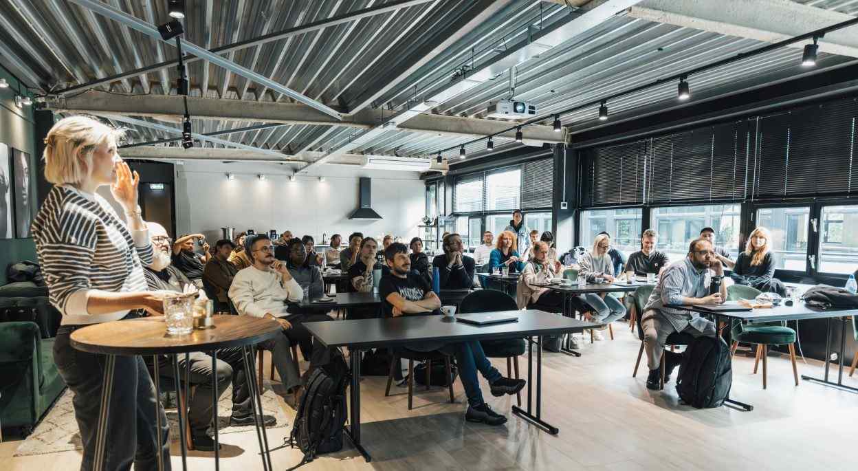 groupd of people attending ana event or seminar