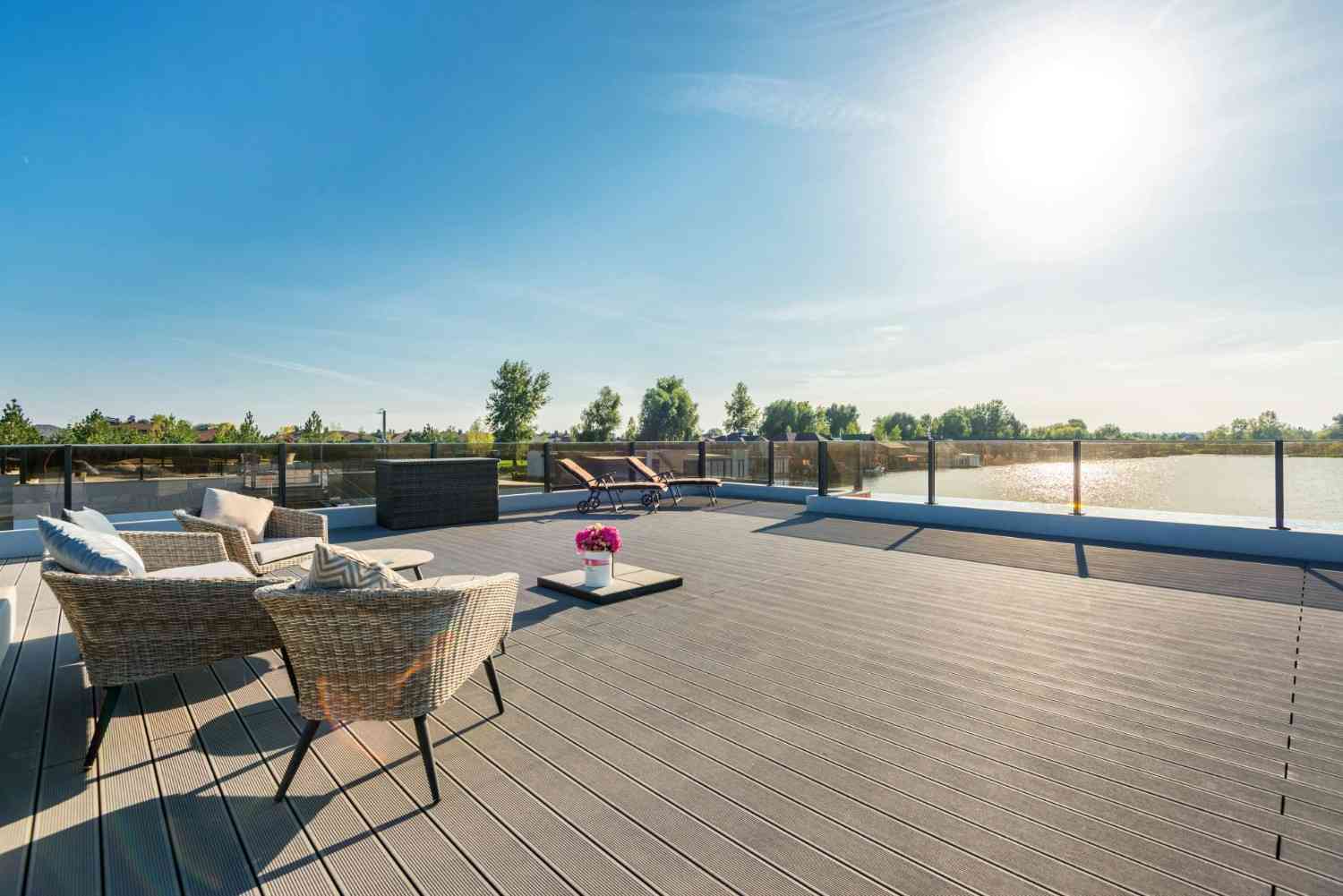 pool with a balcony