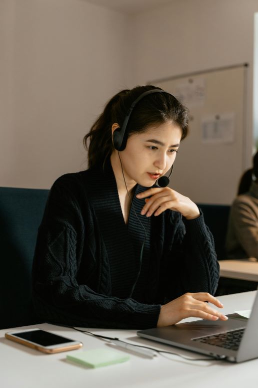 an assistant on a call